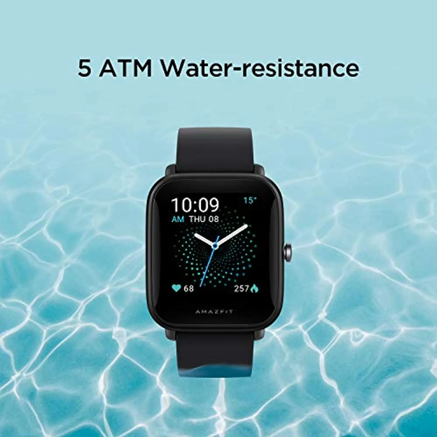 Amazfit Bip U Smart Watch Fitness Tracker for Men Women with 60  Sports Modes, 9-Day Battery Life, Blood Oxygen Breathing Heart Rate Sleep Monitor, 5 ATM Waterproof, for iPhone Android Phone (Black)