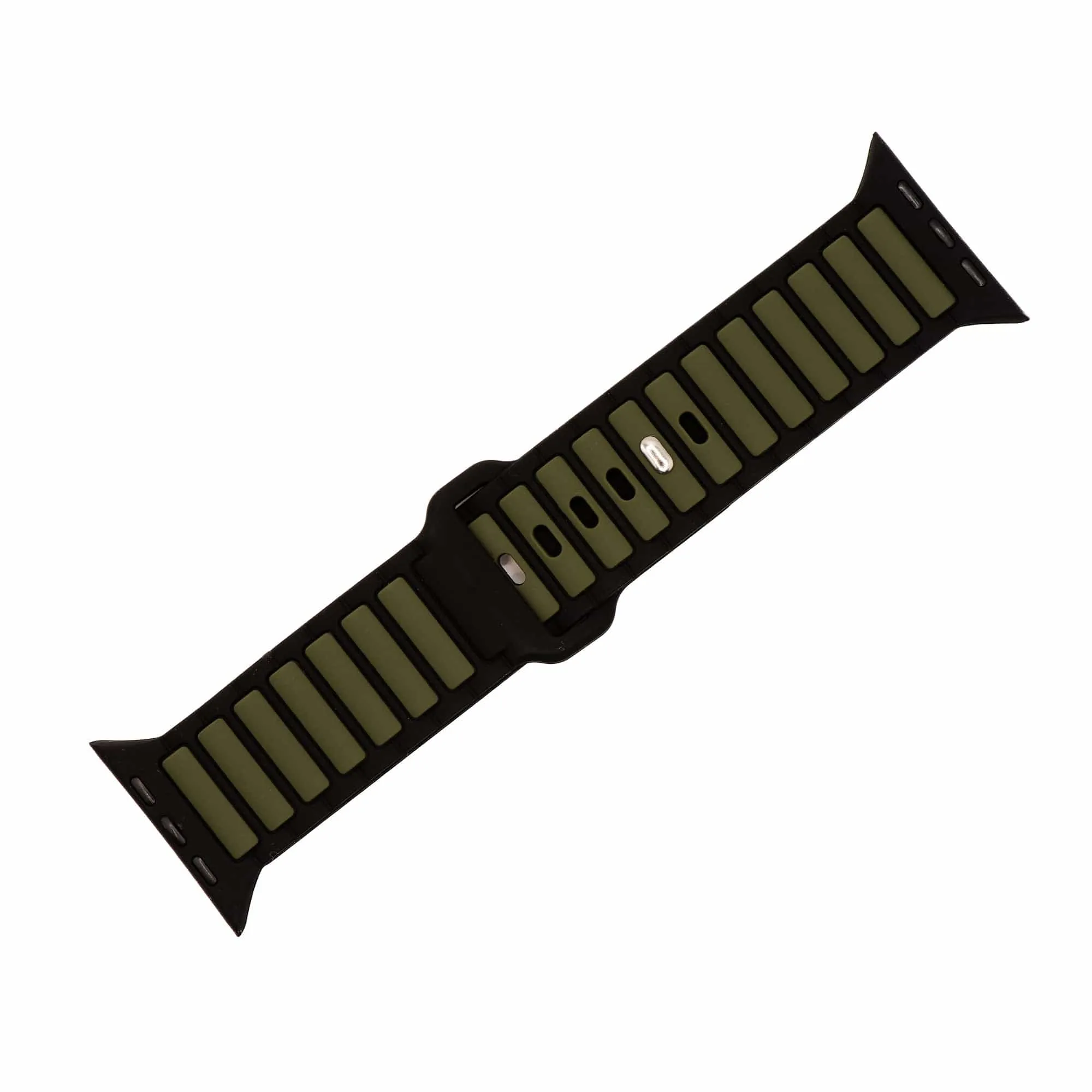 Apple Band - Silicone Ripple - Black & Green