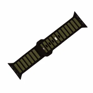 Apple Band - Silicone Ripple - Black & Green