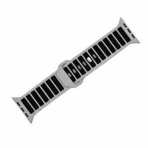 Apple Band - Silicone Ripple - Gray & Black