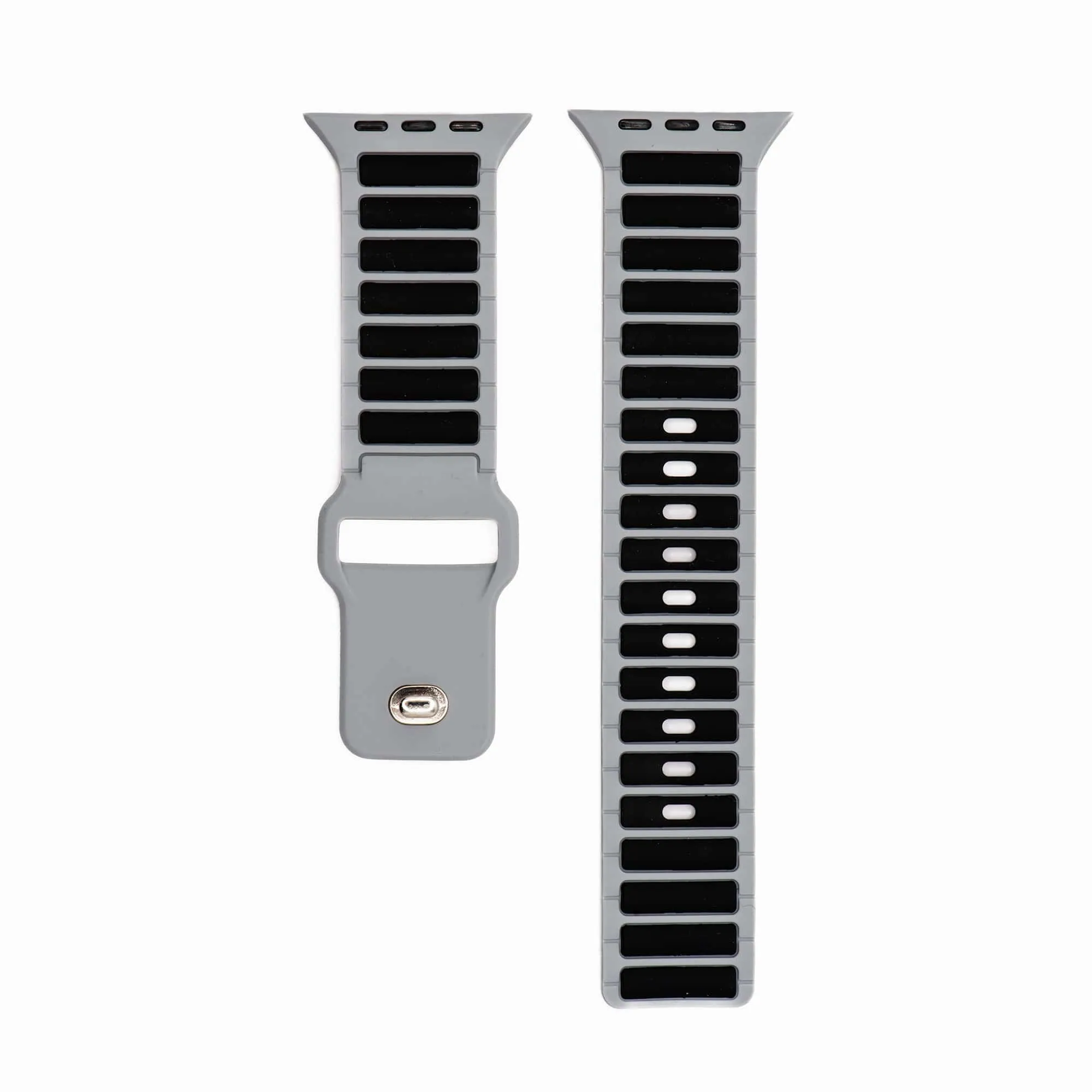 Apple Band - Silicone Ripple - Gray & Black