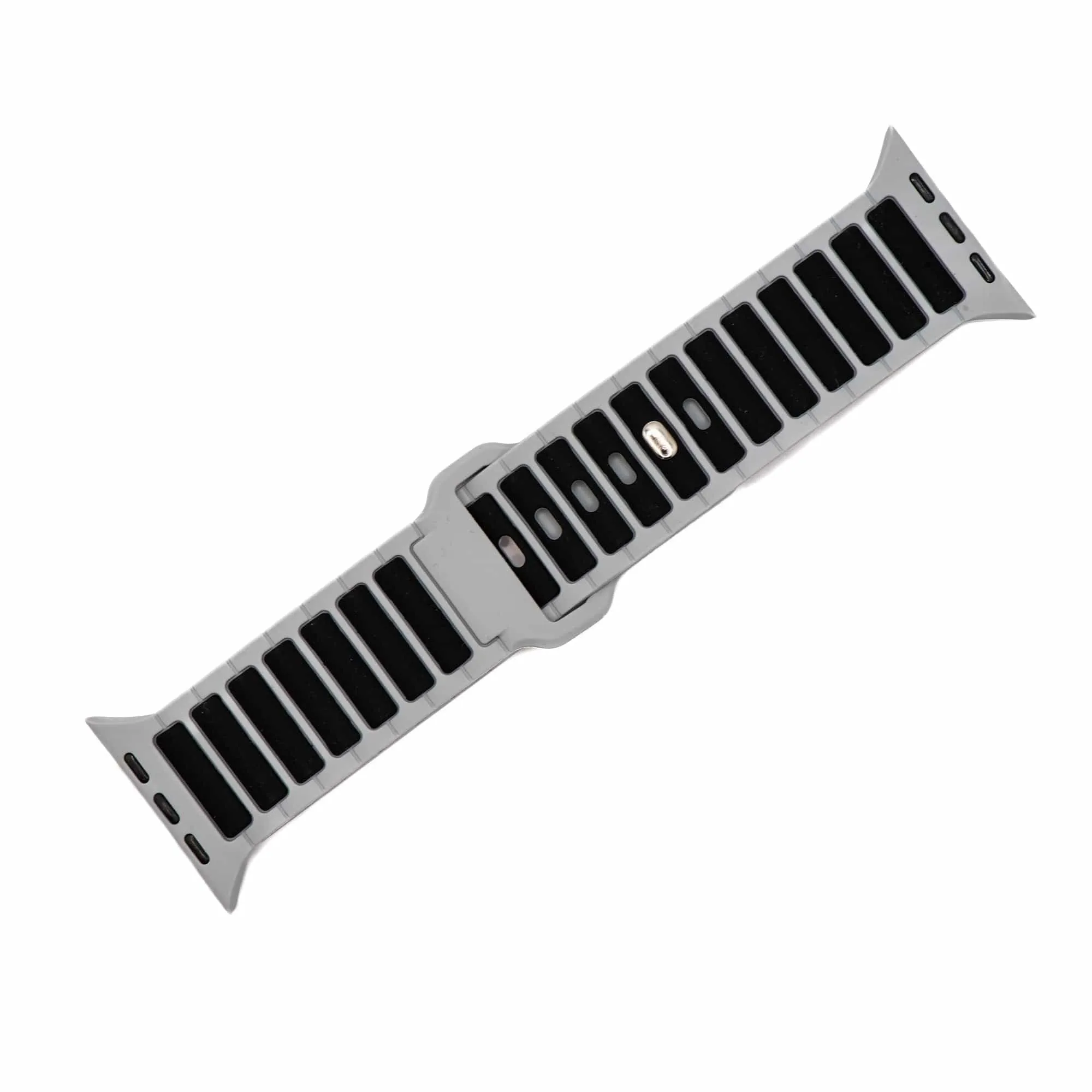 Apple Band - Silicone Ripple - Gray & Black