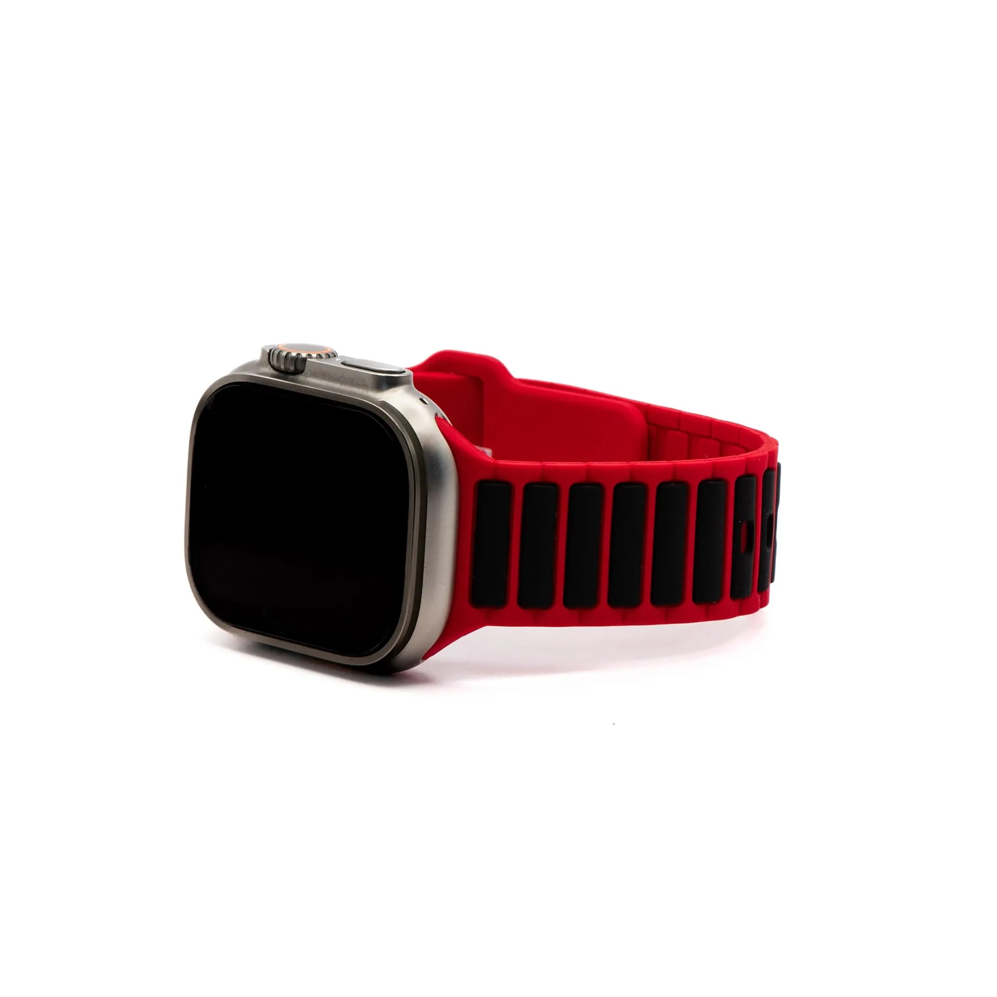 Apple Band - Silicone Ripple - Red & Black