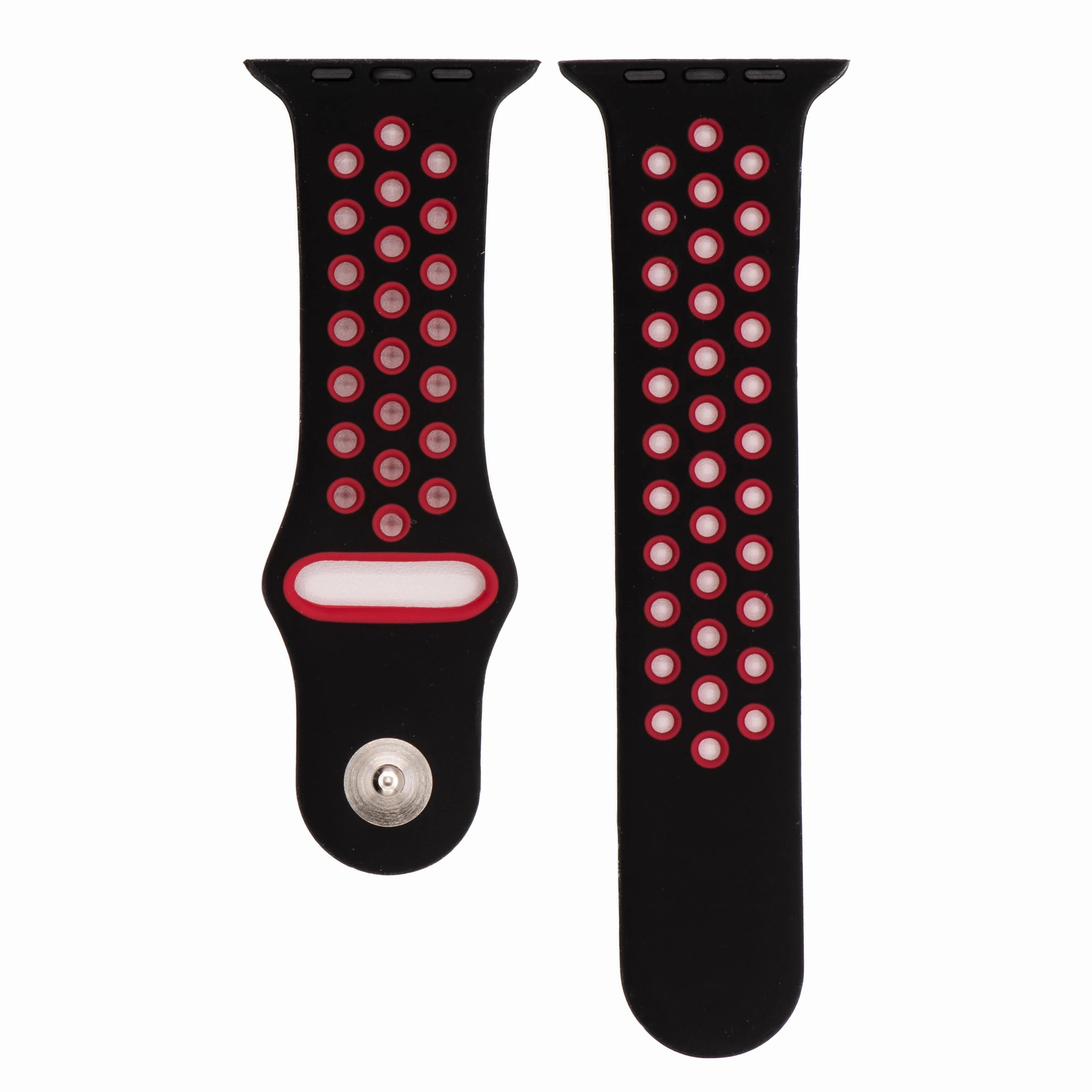 Apple Band Silicone Sport - Black-Red
