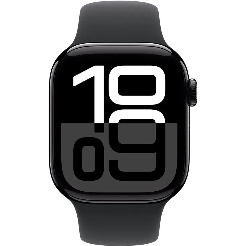 Apple Watch Series 10 42mm Jet Black Aluminium Case GPS   Cellular Sport Band-Black - AU Version