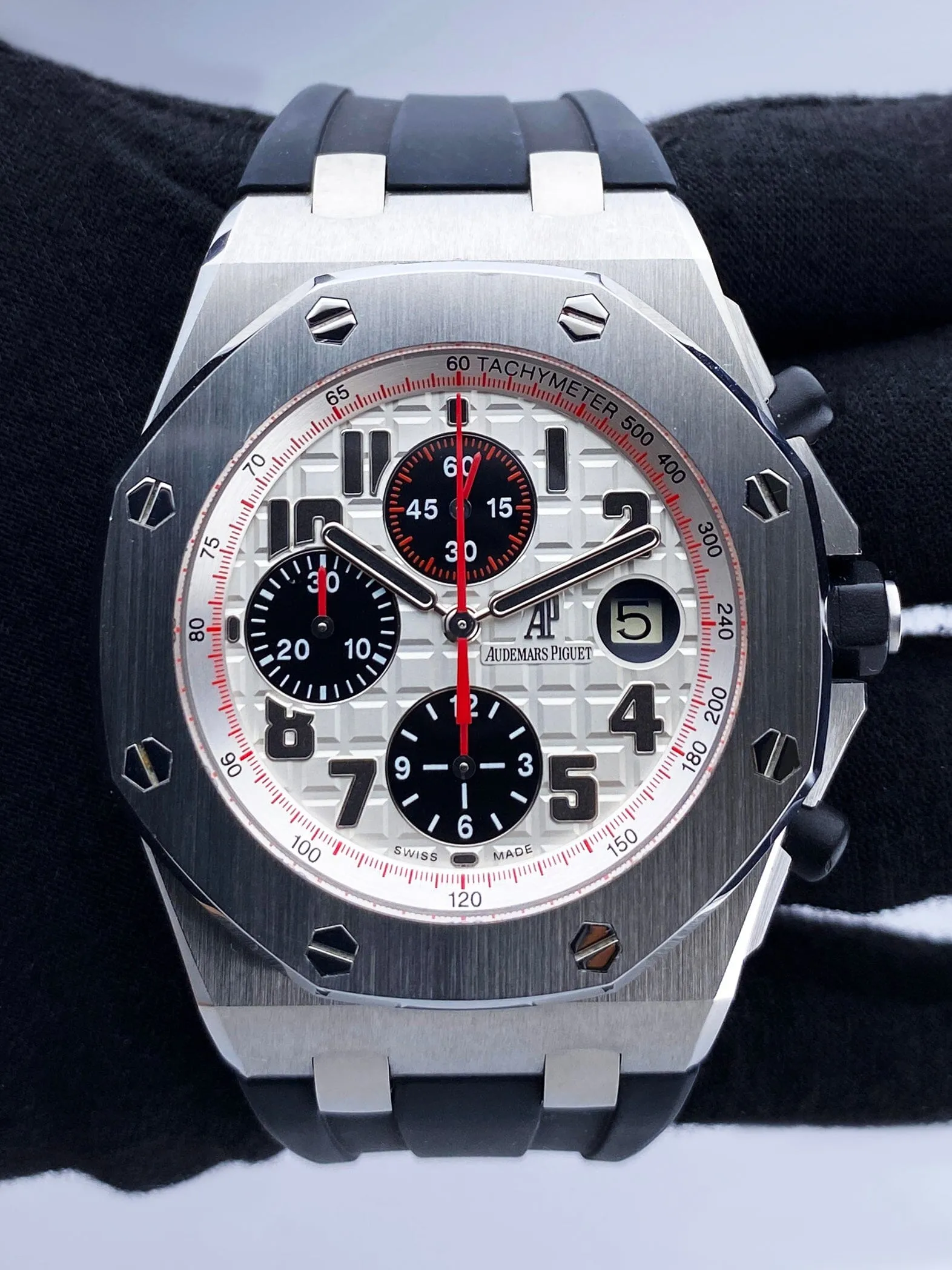 Audemars Piguet Royal Oak Offshore 26170ST Silver Dial Mens Watch Box Papers