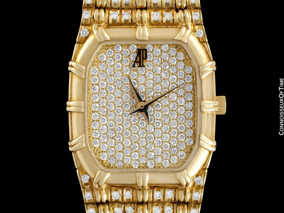 Audemars Piguet Very Rare & Exquisite Ladies 4 Carat Bamboo Bracelet Watch - 18K Gold & Diamonds