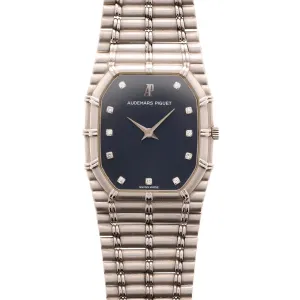 Audemars Piguet White Gold Bamboo with Blue Diamond Dial