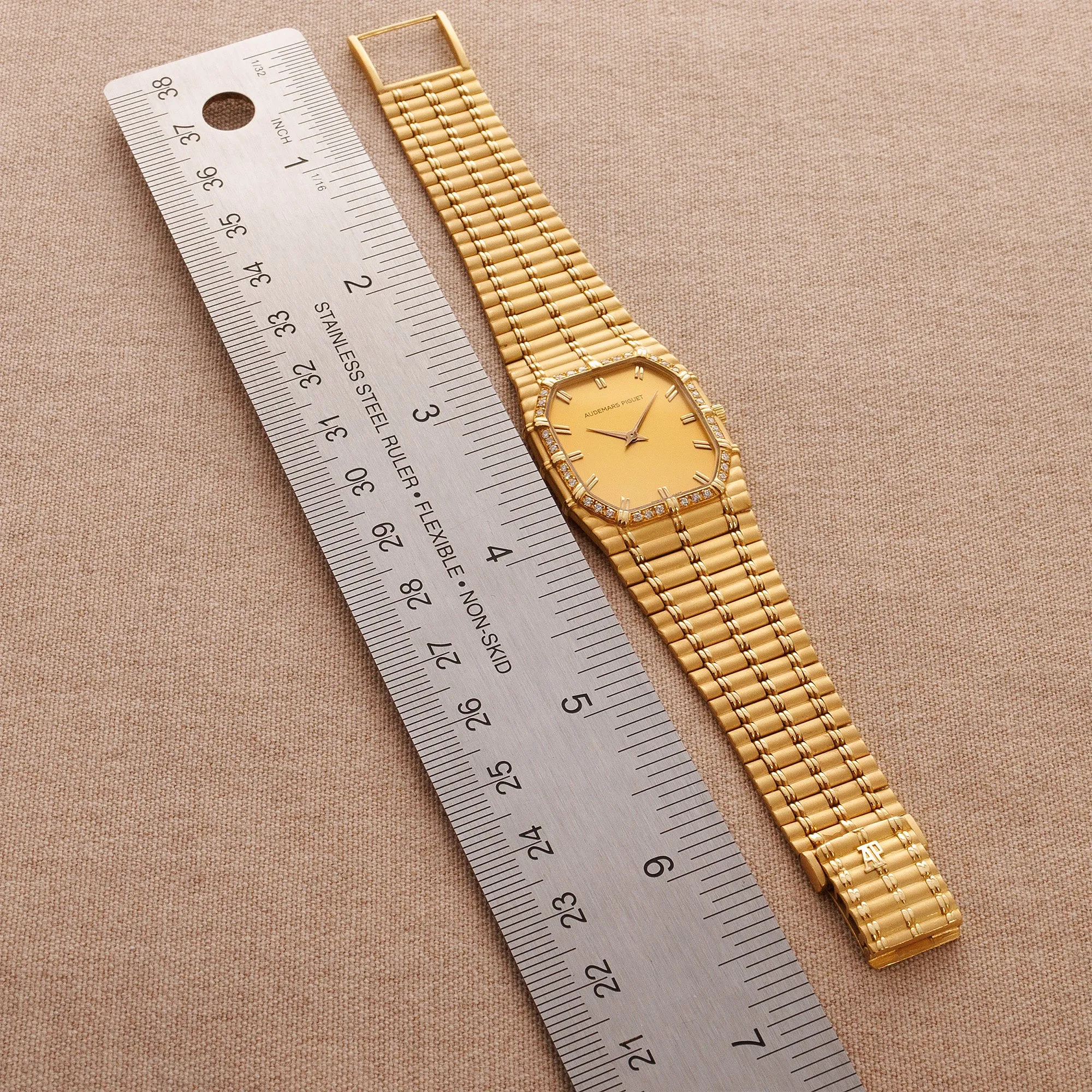 Audemars Piguet Yellow Gold Bamboo Diamond Watch