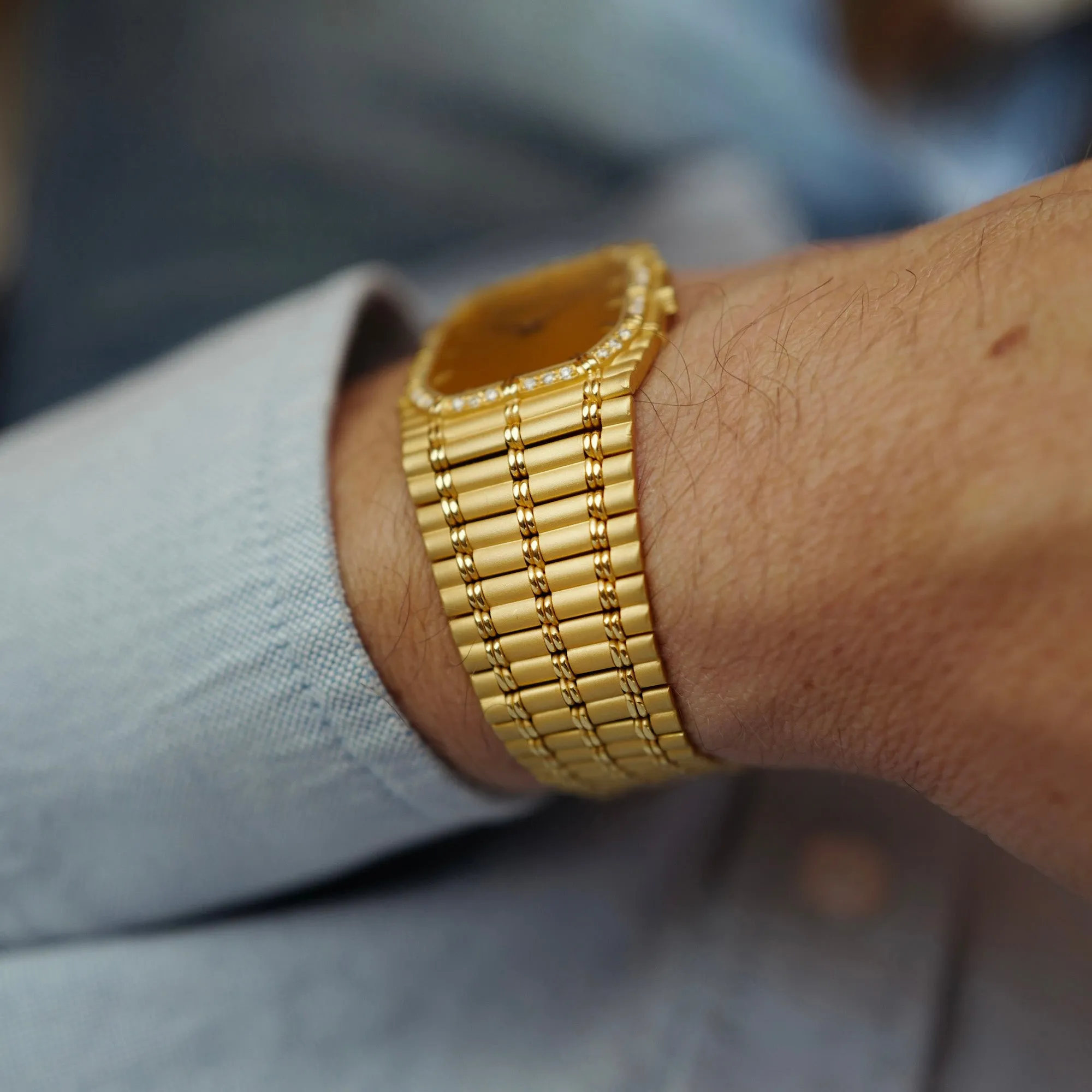 Audemars Piguet Yellow Gold Bamboo Diamond Watch
