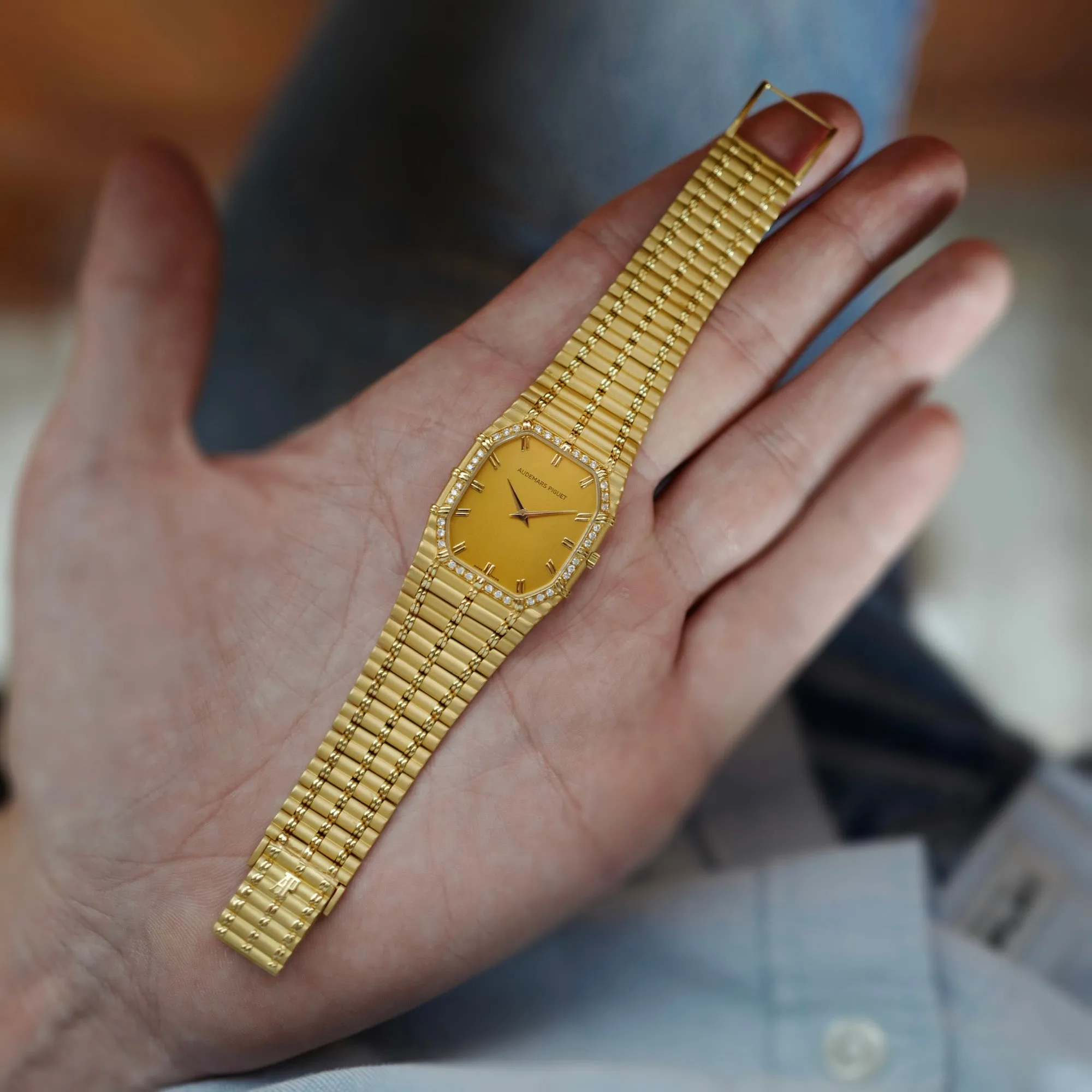 Audemars Piguet Yellow Gold Bamboo Diamond Watch
