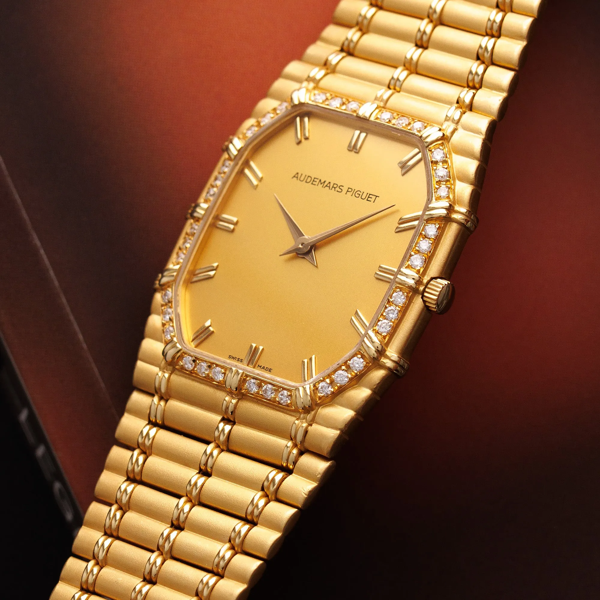 Audemars Piguet Yellow Gold Bamboo Diamond Watch