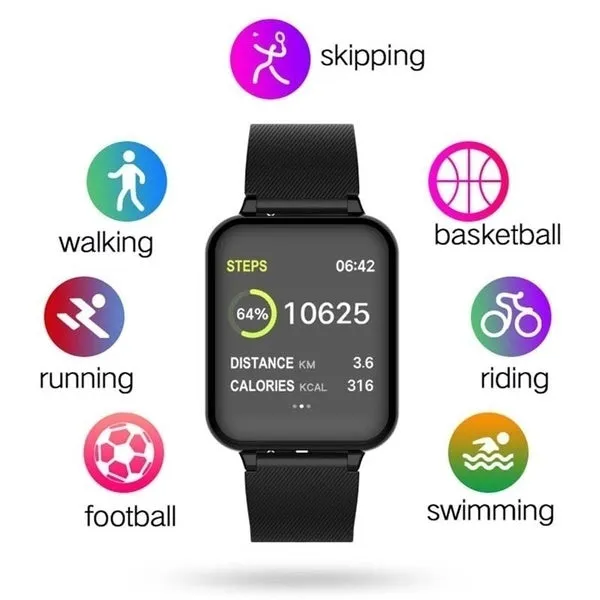 B57 Men Sport Smart Watch IP67 Waterproof Smartwatch Heart Rate Monitor for Men & Women