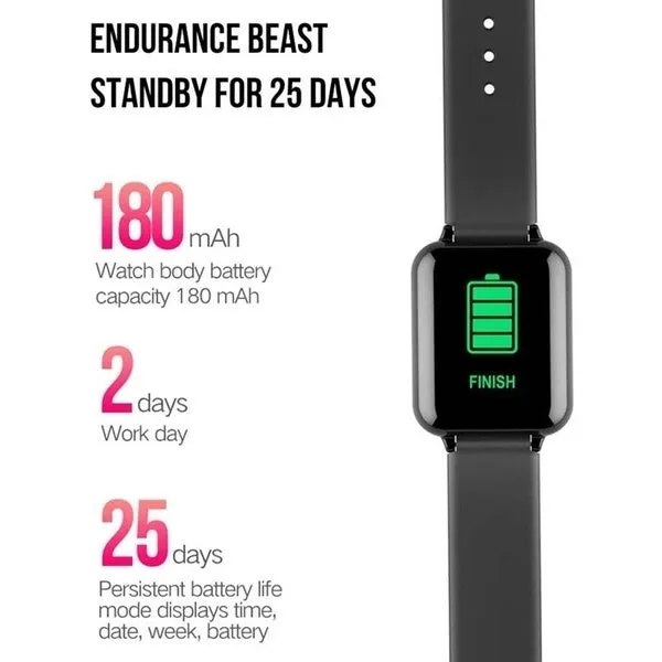 B57 Men Sport Smart Watch IP67 Waterproof Smartwatch Heart Rate Monitor for Men & Women