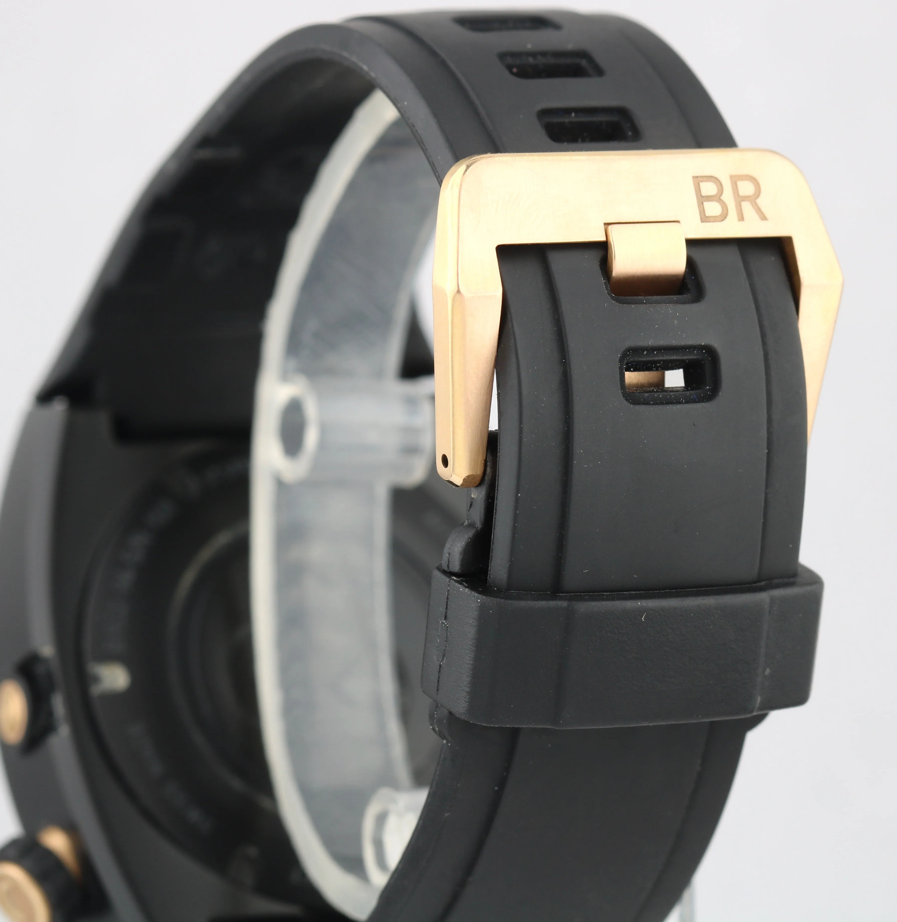 Bell & Ross BR02-94-S/R-103 Marine Chronograph Black Stainless 18k 44mm Watch