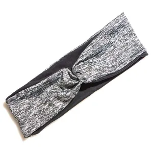 BelleSPORT Twist Headwrap - Black & Grey Spacedye