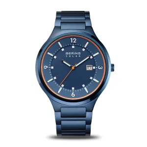Bering Gents Steel Solar Brushed Blue Watch