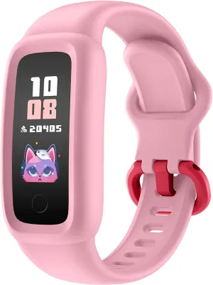 BIGGERFIVE Kids Fitness Tracker Watch for Girls Boys Age 5-12, IP68 Waterproof, Heart Rate Monitor, Activity Tracker, Sleep Monitor, Pedometer, Calorie Counter, Silent Alarm Clock, Family Account