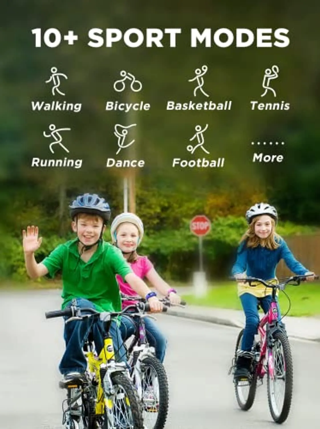 BIGGERFIVE Kids Fitness Tracker Watch for Girls Boys Age 5-12, IP68 Waterproof, Heart Rate Monitor, Activity Tracker, Sleep Monitor, Pedometer, Calorie Counter, Silent Alarm Clock, Family Account