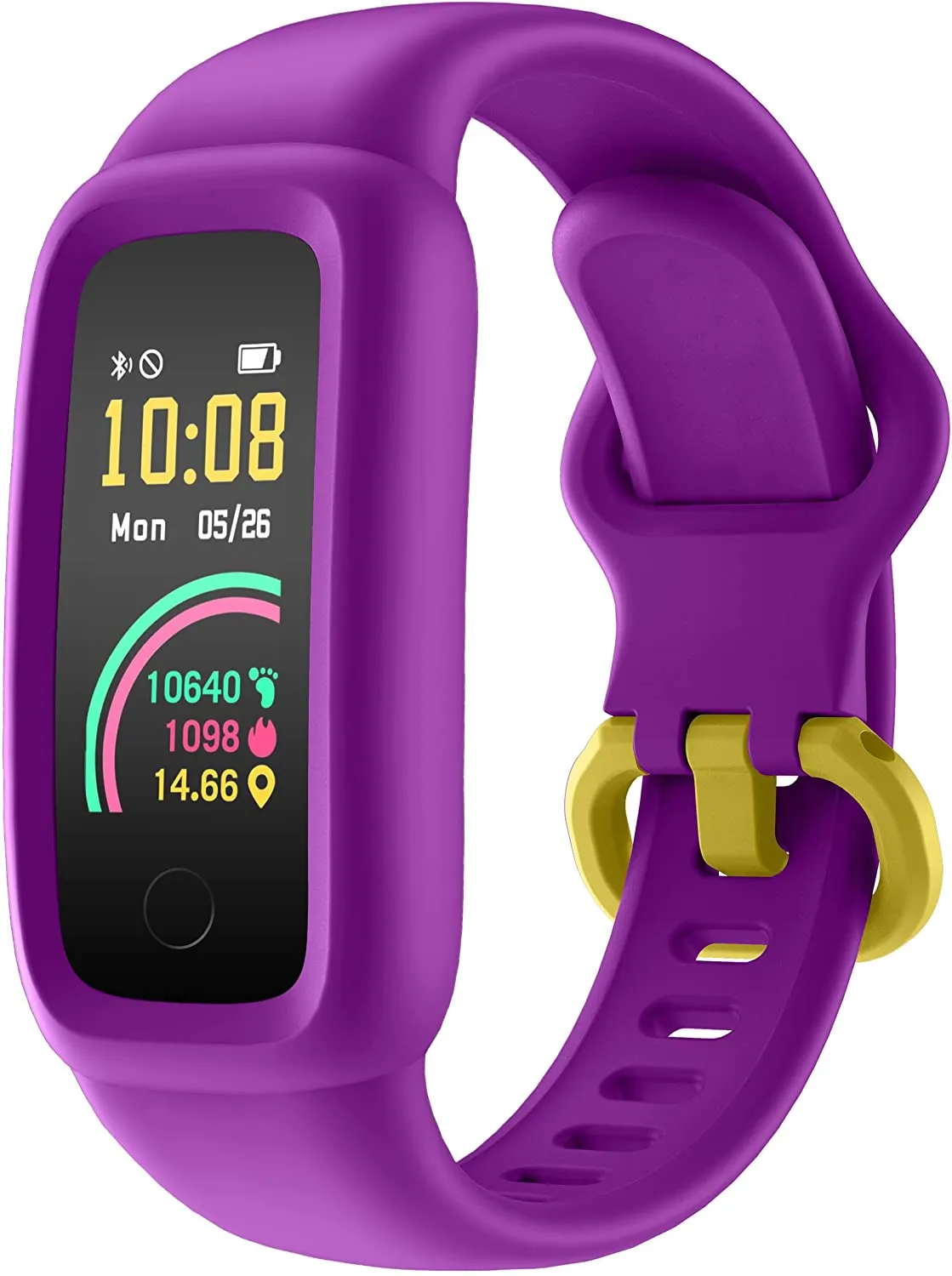 BIGGERFIVE Kids Fitness Tracker Watch for Girls Boys Age 5-12, IP68 Waterproof, Heart Rate Monitor, Activity Tracker, Sleep Monitor, Pedometer, Calorie Counter, Silent Alarm Clock, Family Account