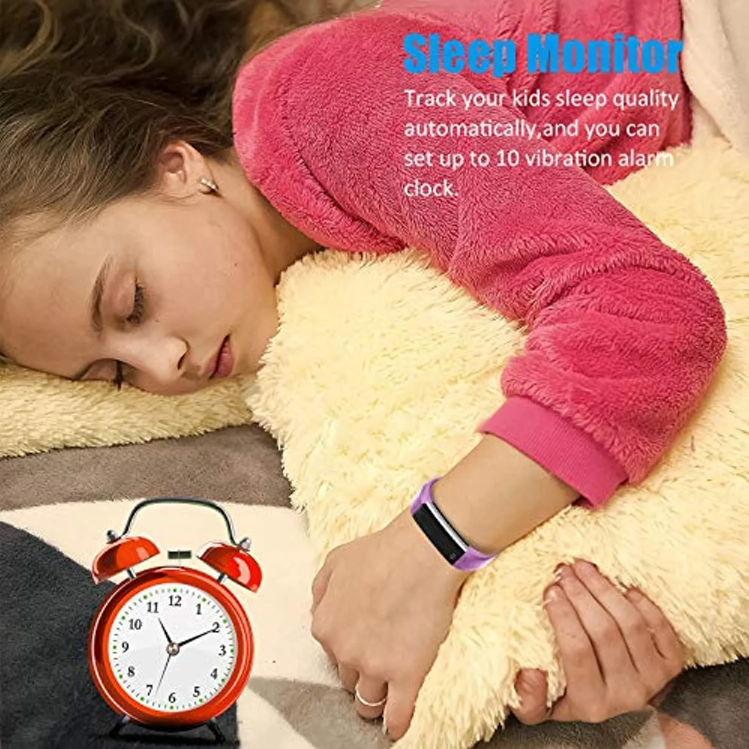 BIGGERFIVE Kids Fitness Tracker Watch for Girls Boys, Waterproof Slim Activity Tracker, Pedometer, Calorie Counter, Sleep Monitor, Silent Alarm Clock, Step Counter Watch, Kids Gift Idea
