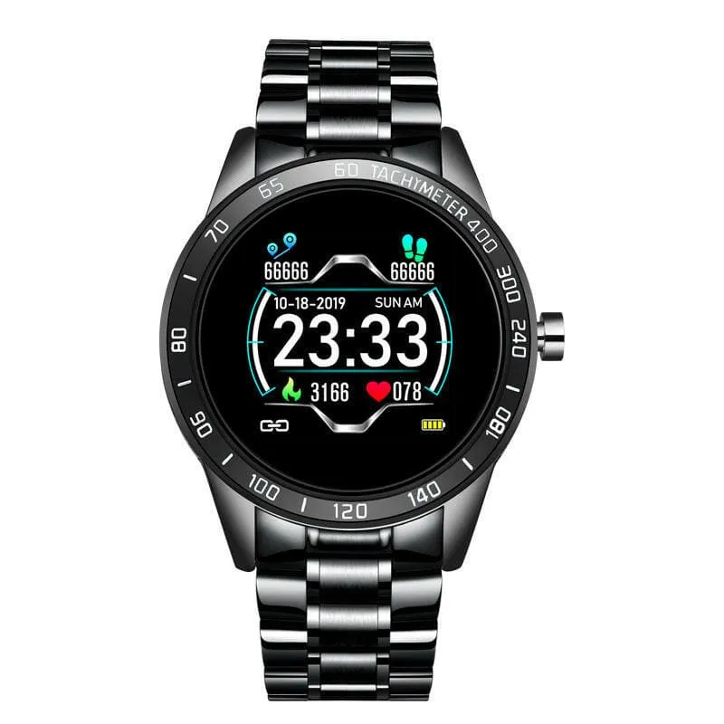 Blue and Gold Smart Watch for Heart Rate Steps and Blood Pressure Detection