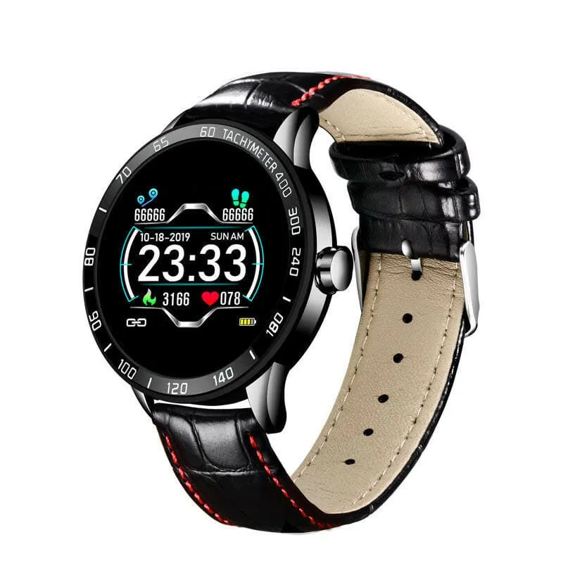 Blue and Gold Smart Watch for Heart Rate Steps and Blood Pressure Detection