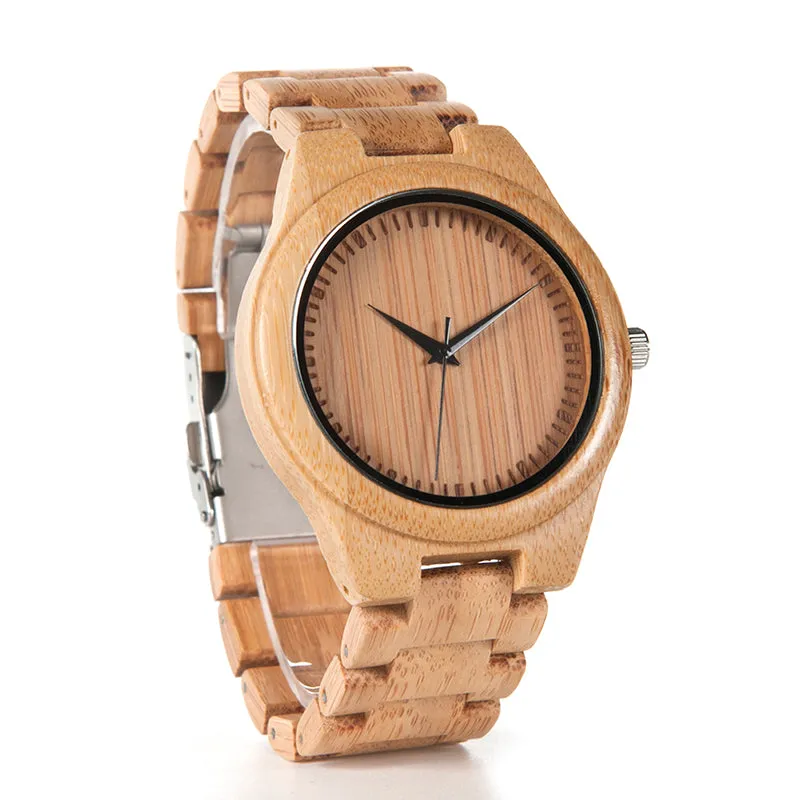 BOBO BIRD D19 Men's Luxulry Top Brand Design Watches Colorful Hands Wood Wristwatches for Men Customized Bamboo Wooden Watches