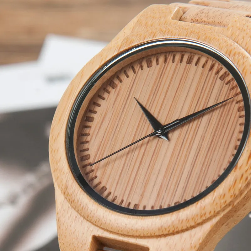 BOBO BIRD D19 Men's Luxulry Top Brand Design Watches Colorful Hands Wood Wristwatches for Men Customized Bamboo Wooden Watches