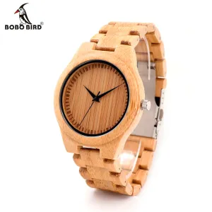 BOBO BIRD D19 Men's Luxulry Top Brand Design Watches Colorful Hands Wood Wristwatches for Men Customized Bamboo Wooden Watches