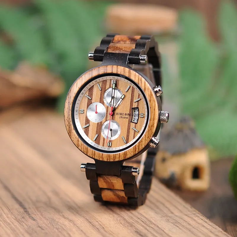 BOBO BIRD Wristwatch Men Metal and Wooden Case Quartz Movement Sport Watch Accept Customize relogio masculino dropshipping