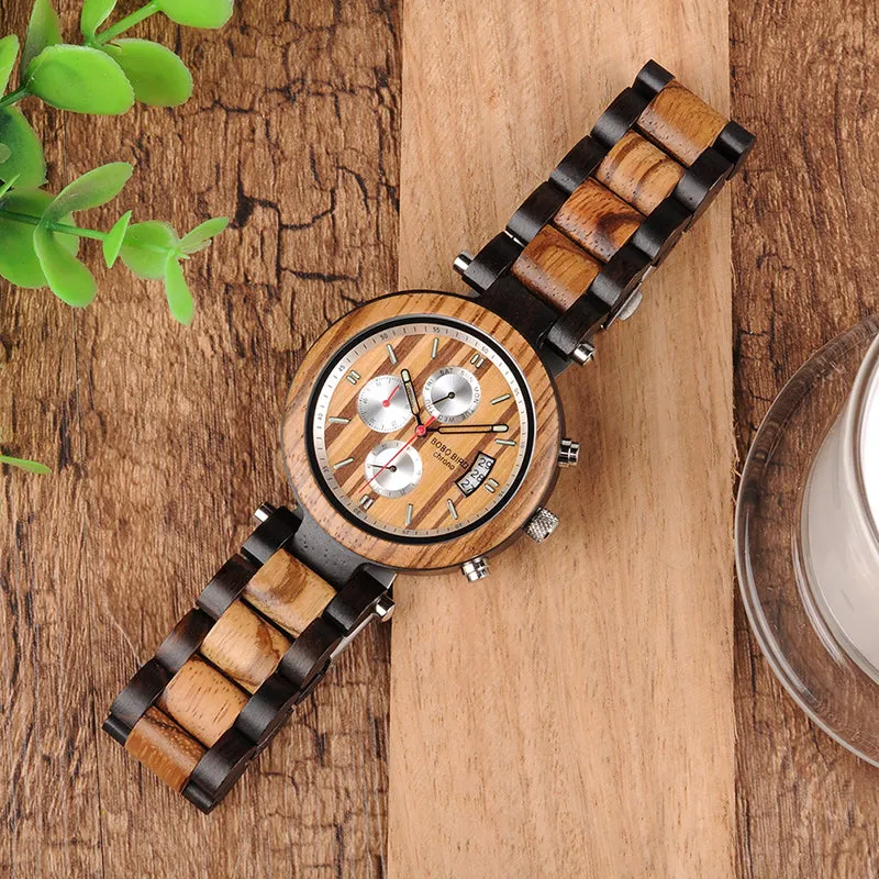 BOBO BIRD Wristwatch Men Metal and Wooden Case Quartz Movement Sport Watch Accept Customize relogio masculino dropshipping