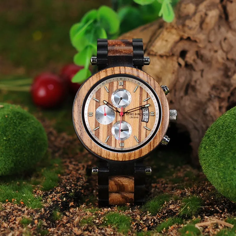 BOBO BIRD Wristwatch Men Metal and Wooden Case Quartz Movement Sport Watch Accept Customize relogio masculino dropshipping