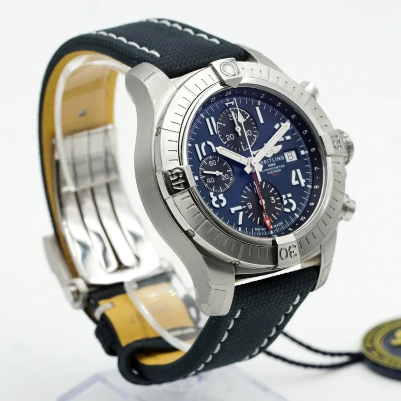 Breitling Avenger Chronograph Blue Dial A24315101C1X2 GMT 45mm