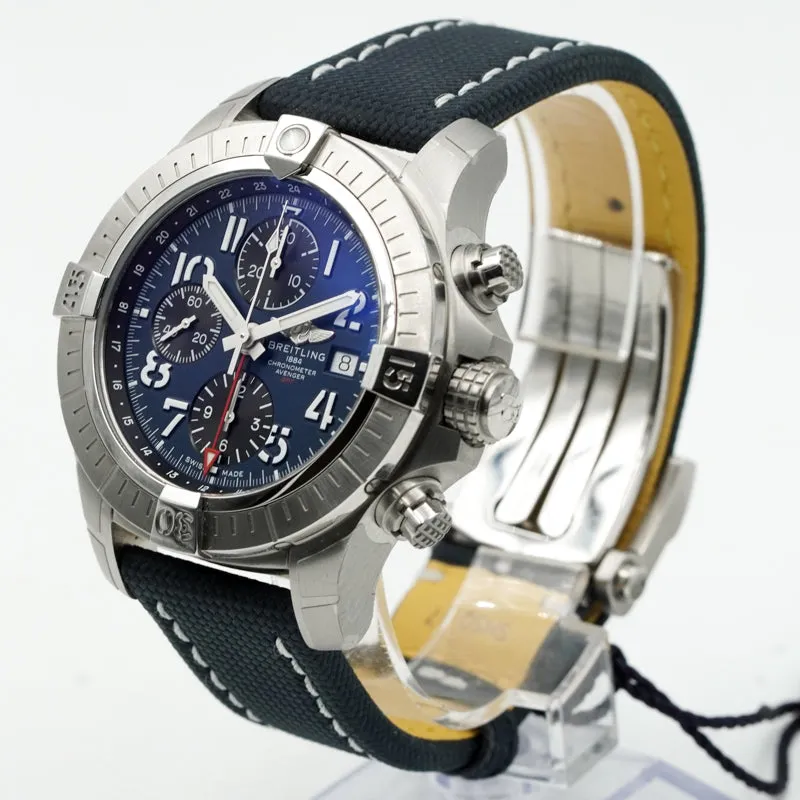 Breitling Avenger Chronograph Blue Dial A24315101C1X2 GMT 45mm