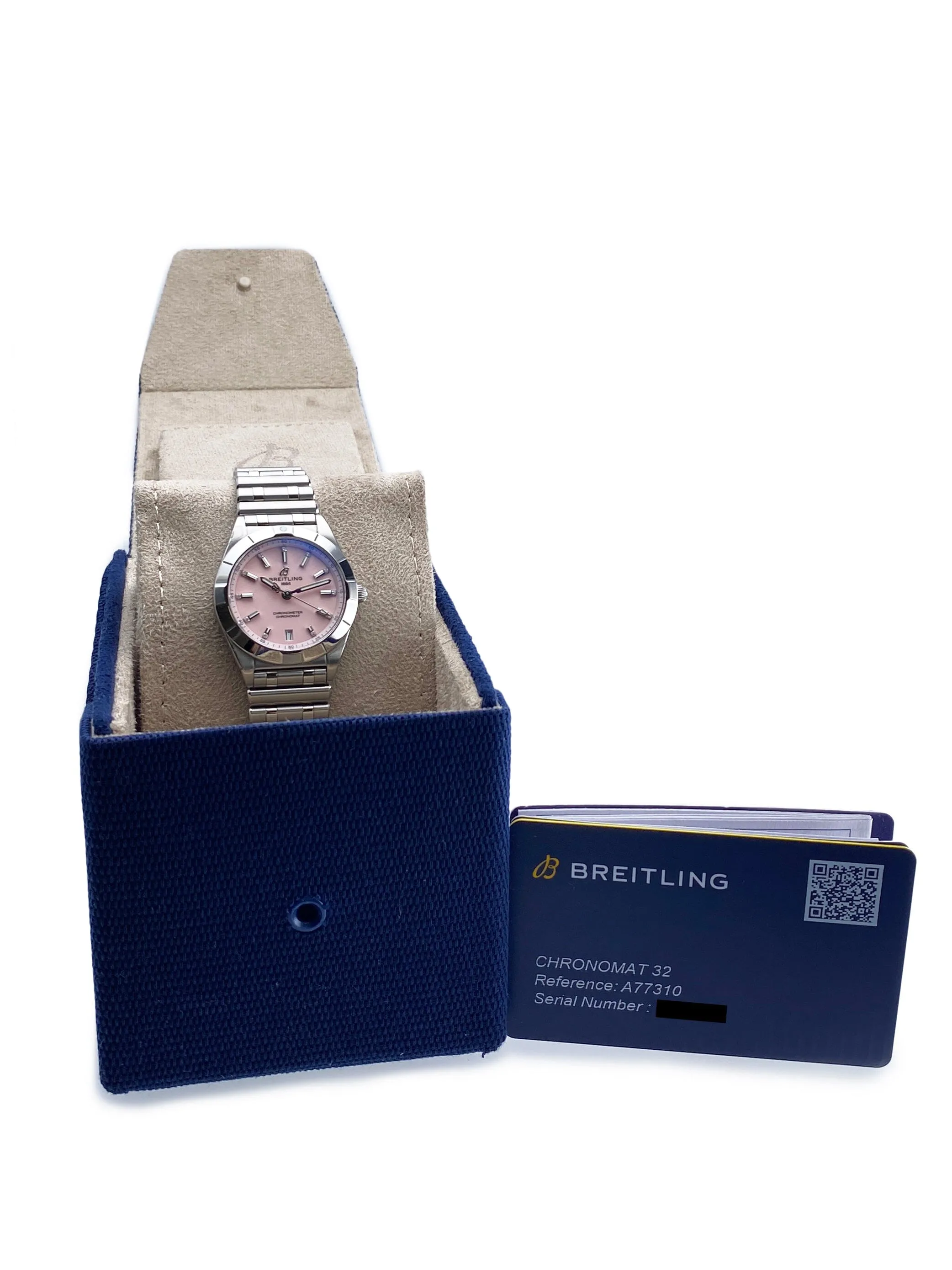 Breitling Chronomat 32 A77310 Pink Dial Ladies Watch Box Papers