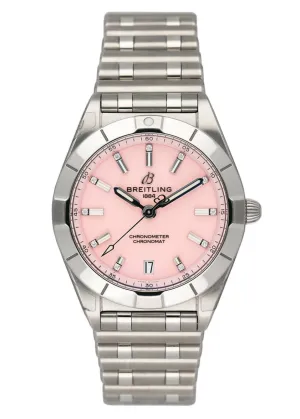 Breitling Chronomat 32 A77310 Pink Dial Ladies Watch Box Papers