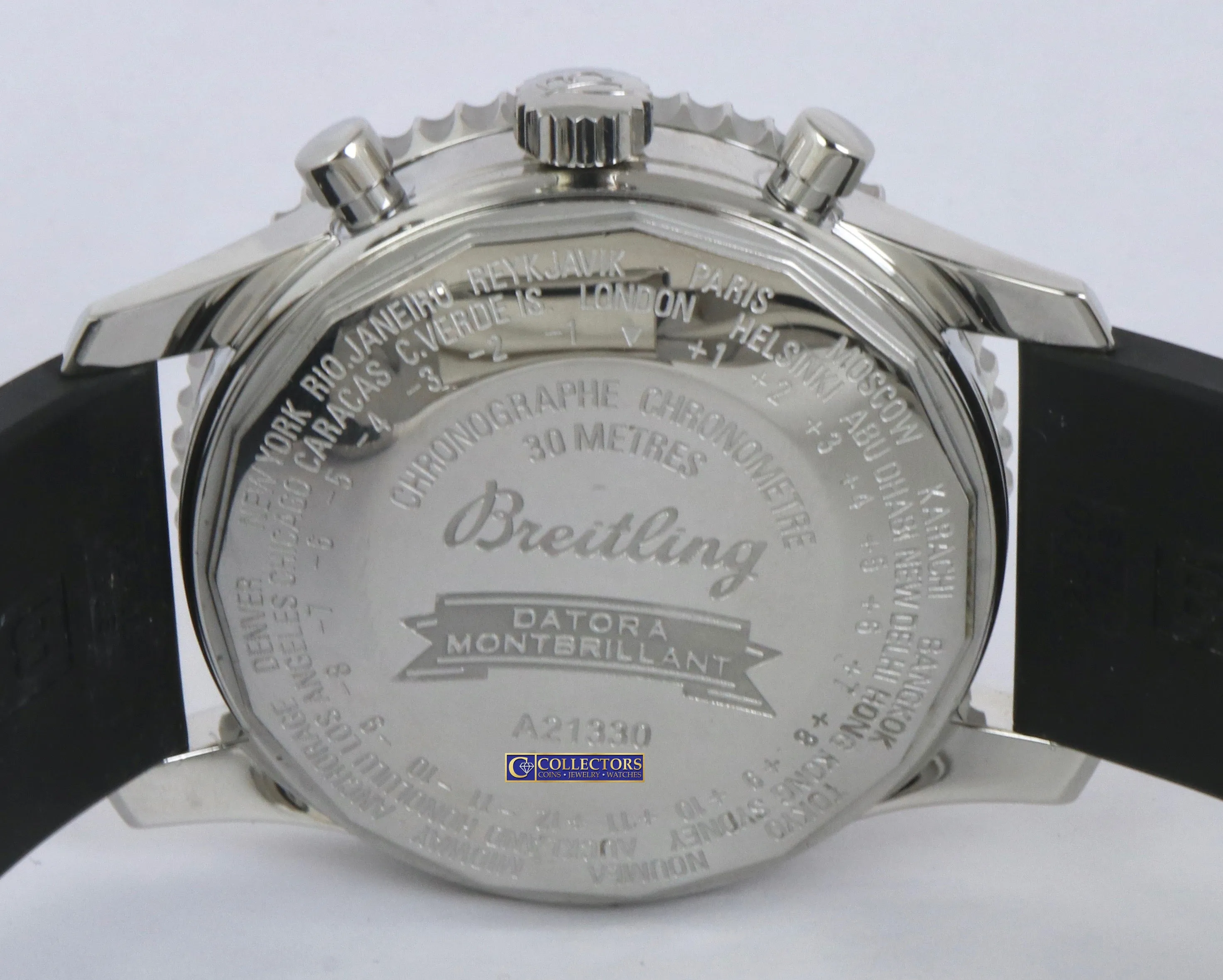 Breitling Datora Montbrillant Panda White Chronograph Stainless Auto A21330 43mm