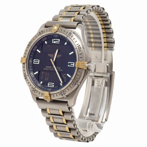 Breitling Mens Aerospace Titanium 40mm Black Stick Dial Watch Reference# F65062