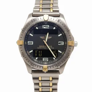 Breitling Mens Aerospace Titanium 40mm Black Stick Dial Watch Reference# F65062