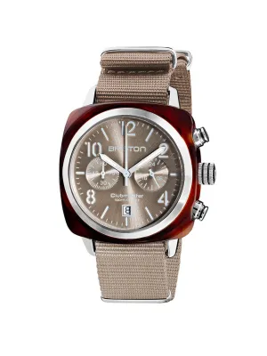 Briston Clubmaster Classic Acetate Chronograph Grey Taupe Sunray 40mm