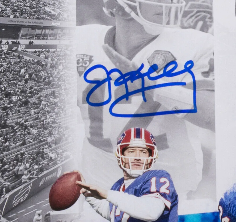 Buffalo Bills Multi Signed Framed 16x20 HOF Photo Reed Kelly Thomas Levy JSA