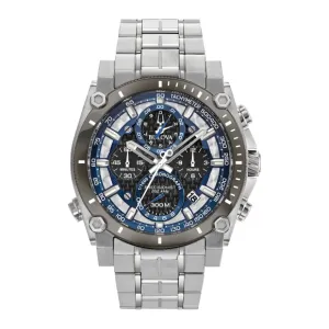 Bulova Precisionist Mens Chronograph Stainless Steel Black Dial Watch