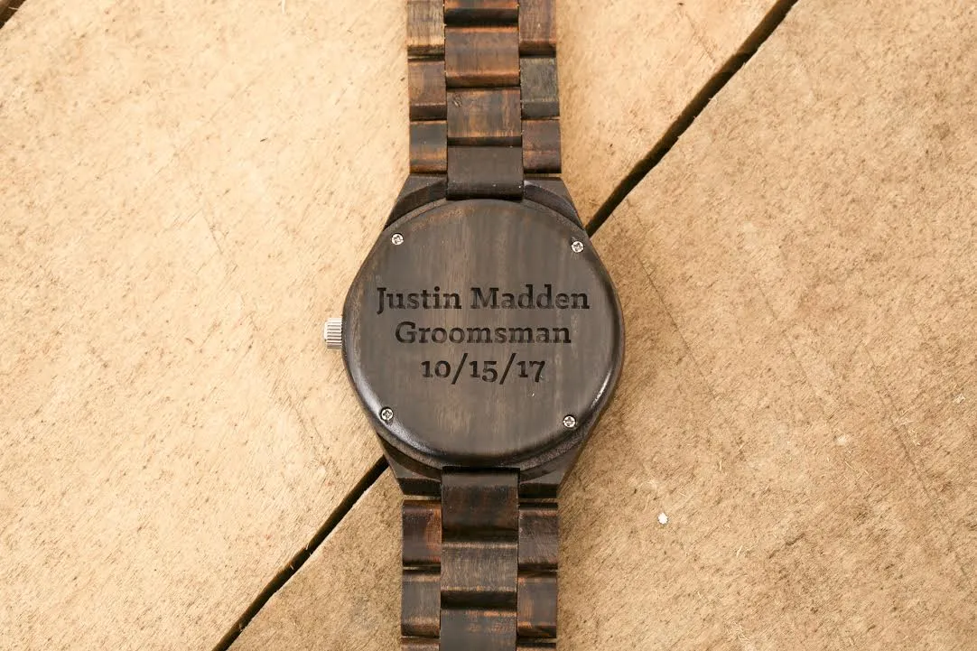CAPO Blue Burl Wood Watch with Custom Engraving Option