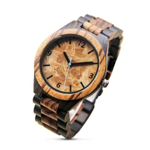 CAPO Blue Burl Wood Watch with Custom Engraving Option