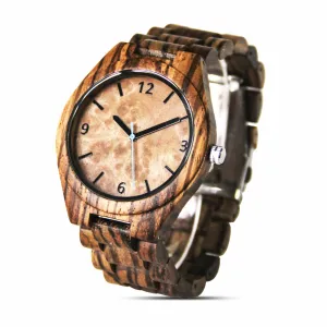 CAPO Zebra Burl Wood Watch with Custom Engraving Option
