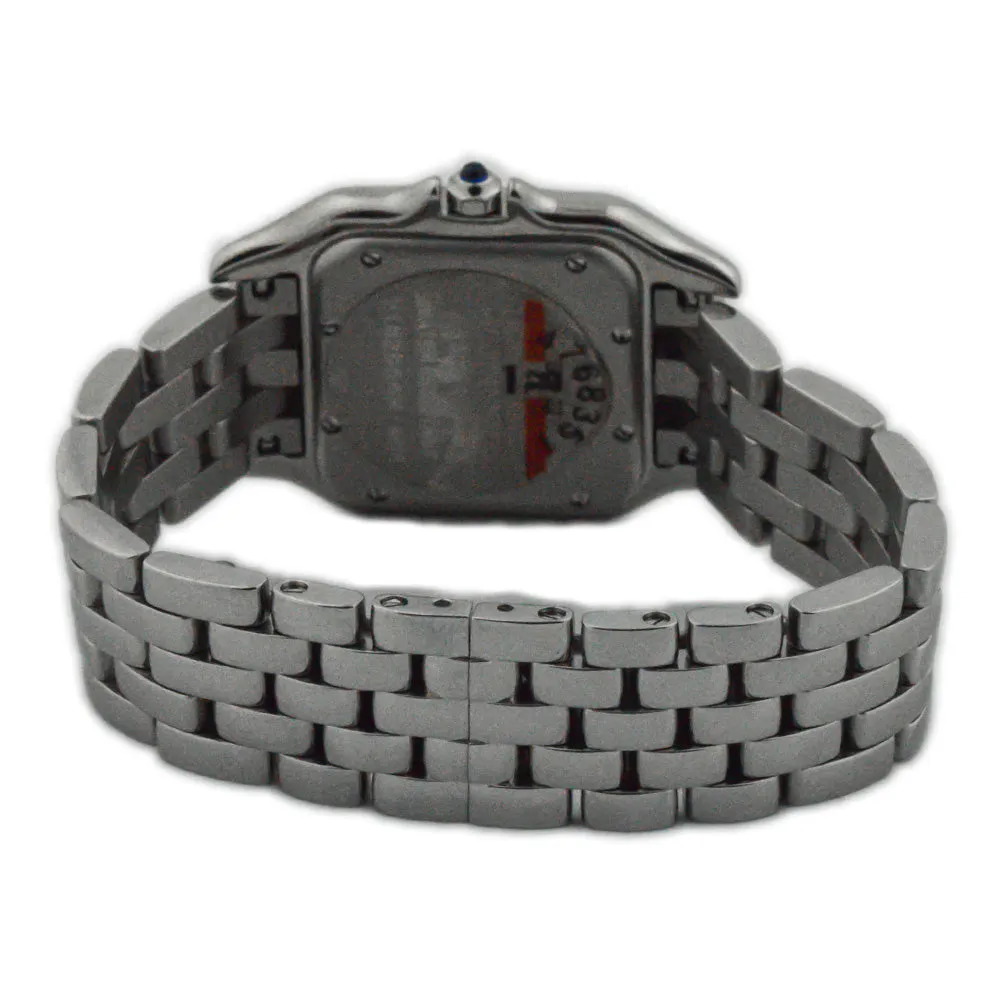 Cartier Ladies Panthere Stainless Steel 27 mm x 37 mm Silver Roman Dial Watch Reference #: WSPN0007