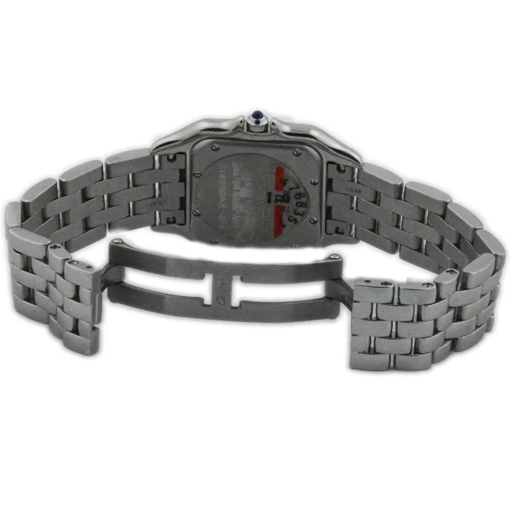 Cartier Ladies Panthere Stainless Steel 27 mm x 37 mm Silver Roman Dial Watch Reference #: WSPN0007