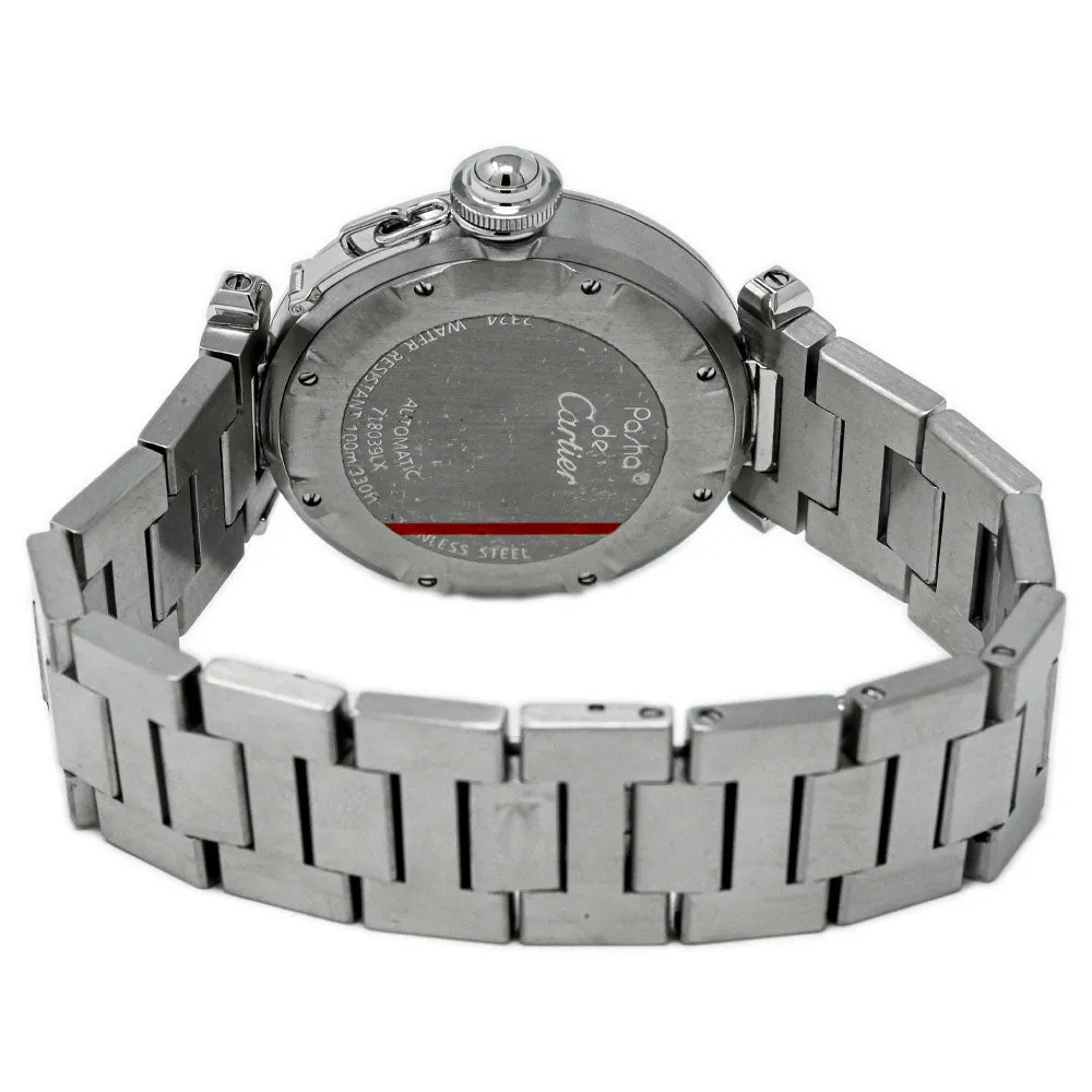 Cartier Pasha C Stainless Steel 35mm Silver Toned Arabic Dial Watch Reference #: W31074M7