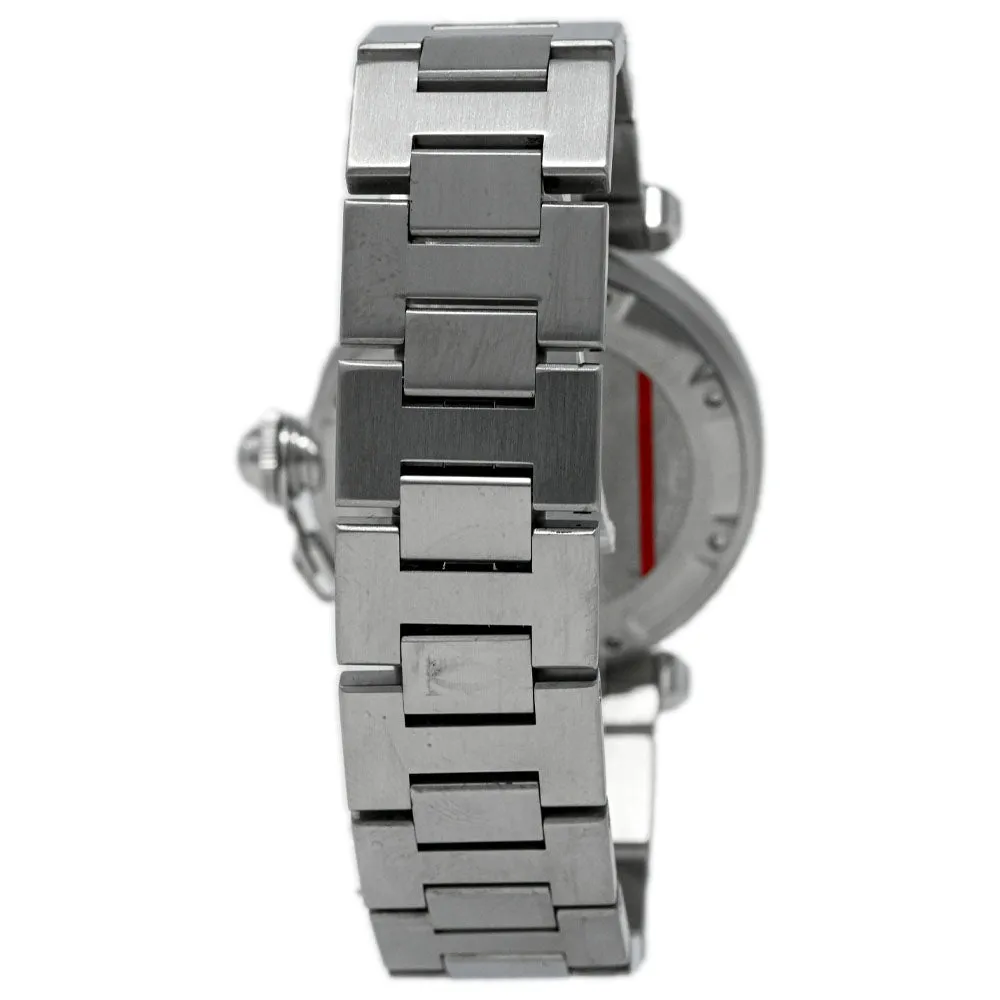 Cartier Pasha C Stainless Steel 35mm Silver Toned Arabic Dial Watch Reference #: W31074M7